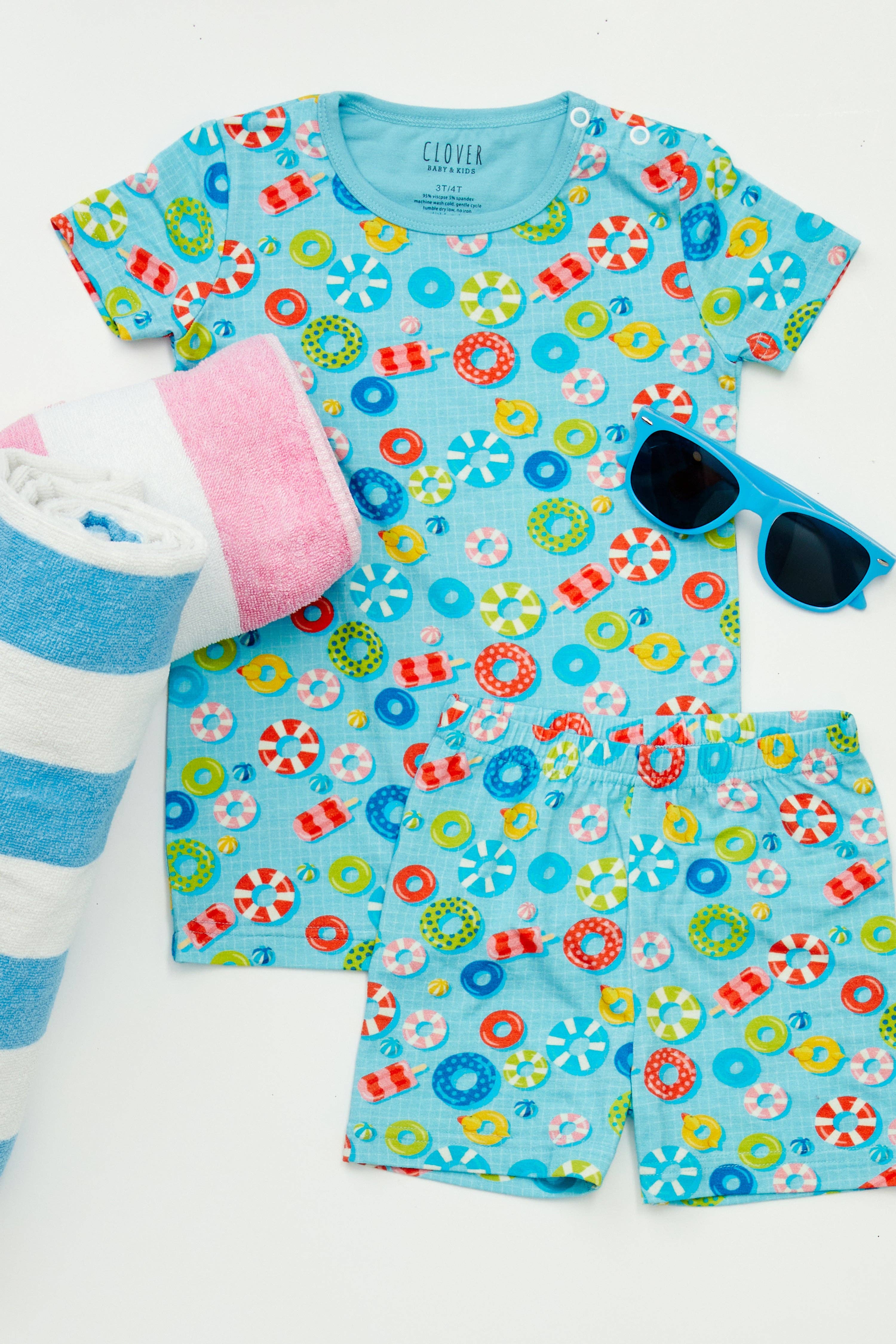 Clover Baby & Kids - Wholesale Sleepwear Set - Kids - Shorts Pajama Set - Pool Floats3