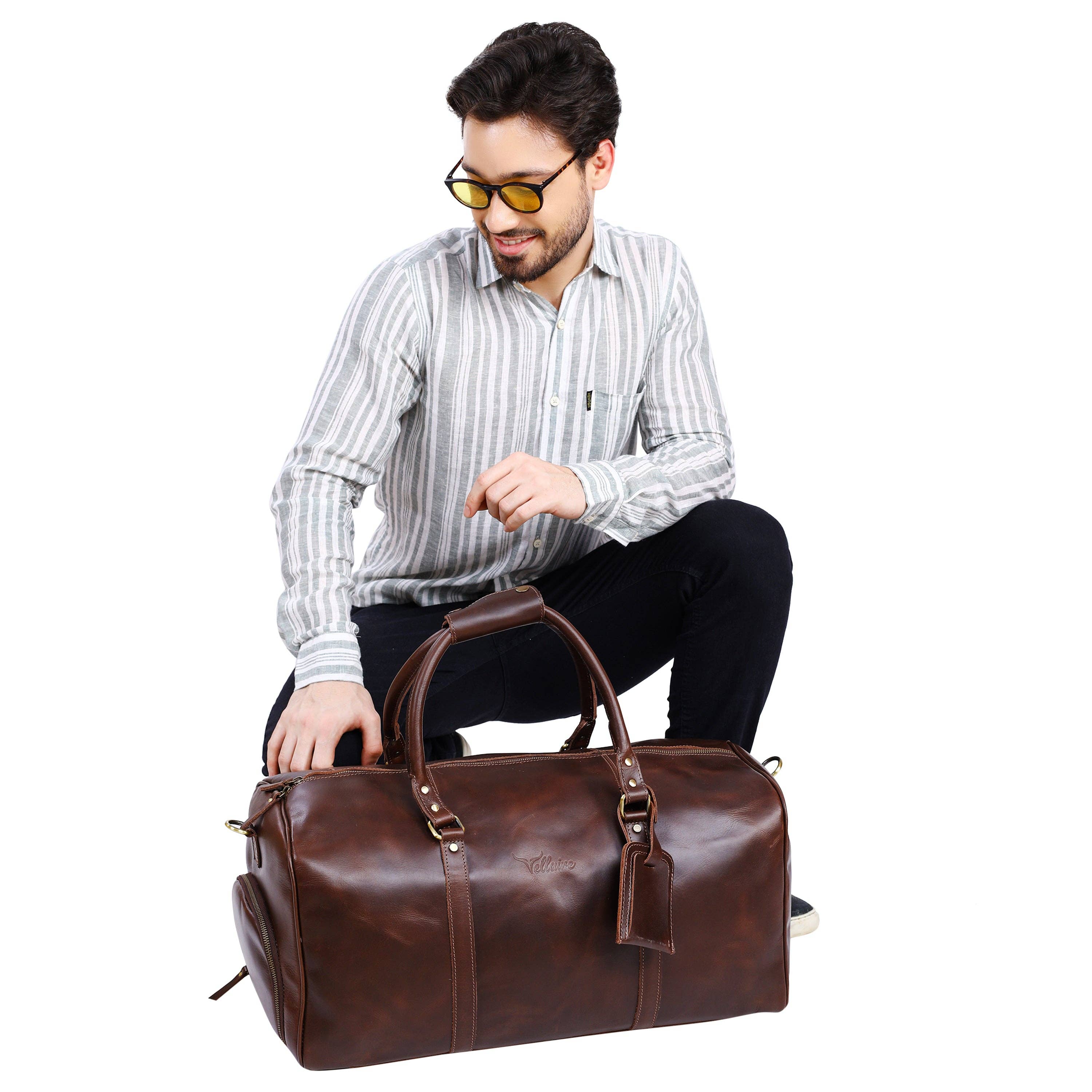 VELLAIRE - Wholesale Weekender Bag - Men's - Personalized Leather Duffle Bag - XLarge6