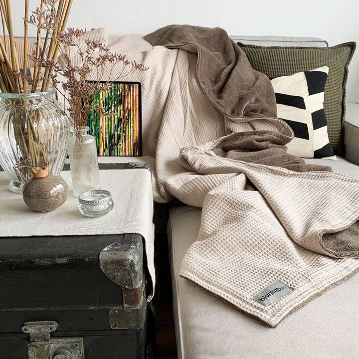 blanketino – wholesale Prydnadsfilt – Bambu Filt Beige|Brun 210 x 145 cm