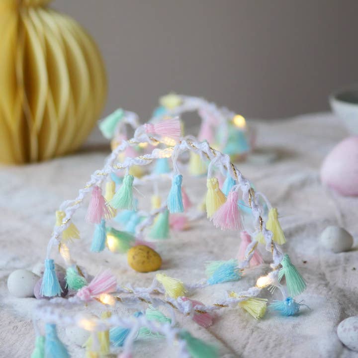 Easter Pastel Tassel Fairy Light String for wholesale by Melanie Porter