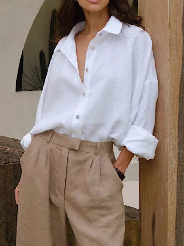 alberalkirk - Wholesale Button Down Shirt - Women's - Pure Cotton Pullover Shirt Relaxed Ultra Light N5Z4535