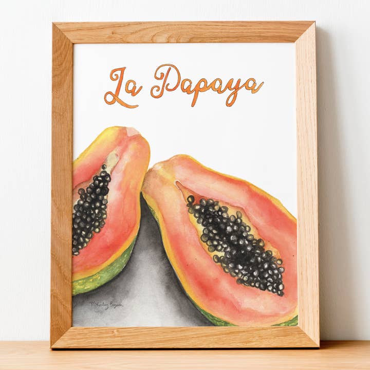 La Papaya | Aquarelldruck für den Großhandel von Lucky Bat Paper Co.