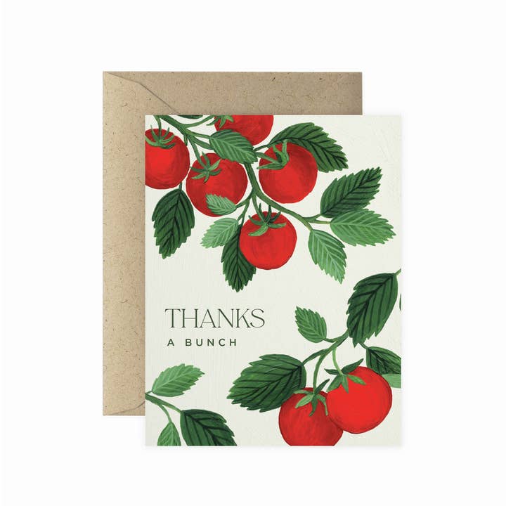 Tomato Thanks A Bunch Greeting Card for wholesale by Paper Anchor Co.