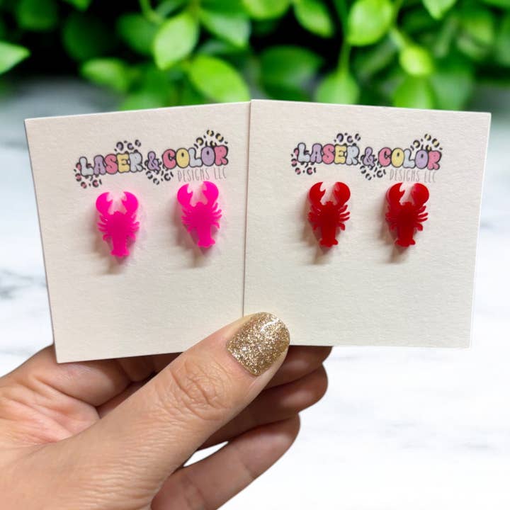 Laser & Color Designs LLC - Vente Clous d'oreille - Boucles d'oreilles écrevisses homard, boucles d'oreilles Mardi Gras, été5
