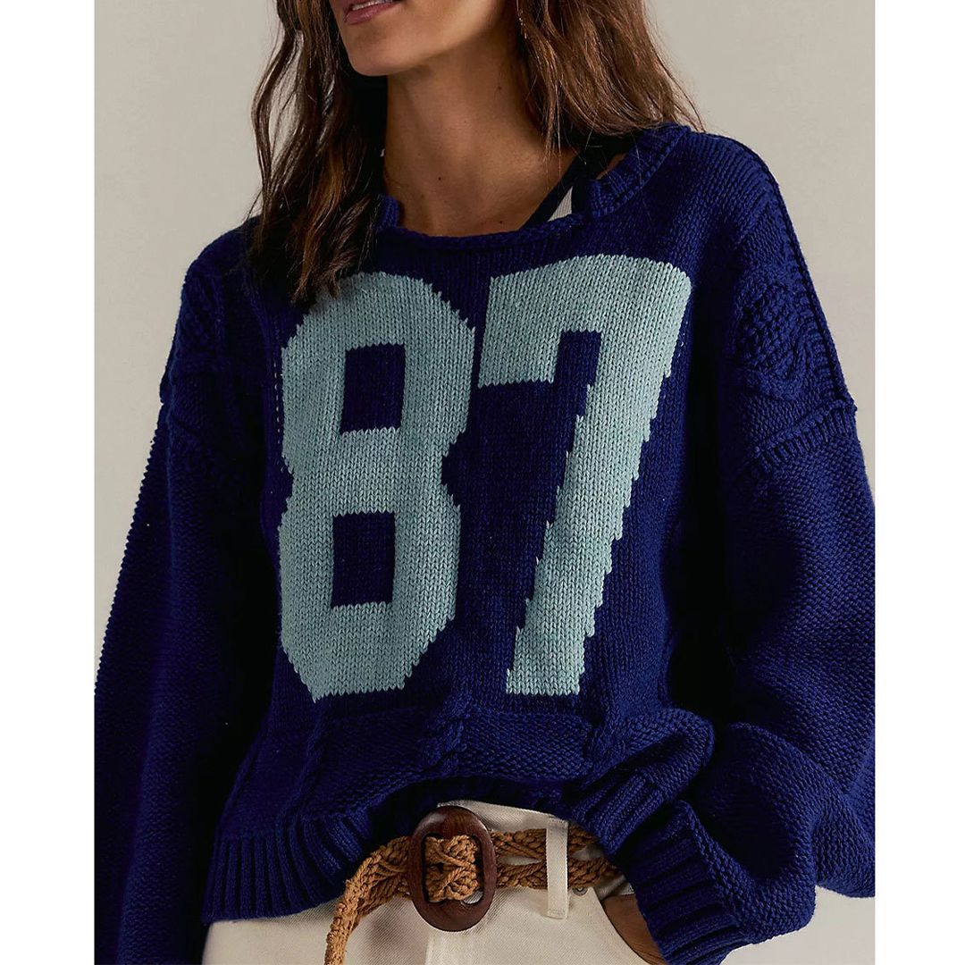 UNISHE - Wholesale Knit Sweater - Women's - Digital Colorblock Long Sleeve Knit Pullover Sweater SF1277