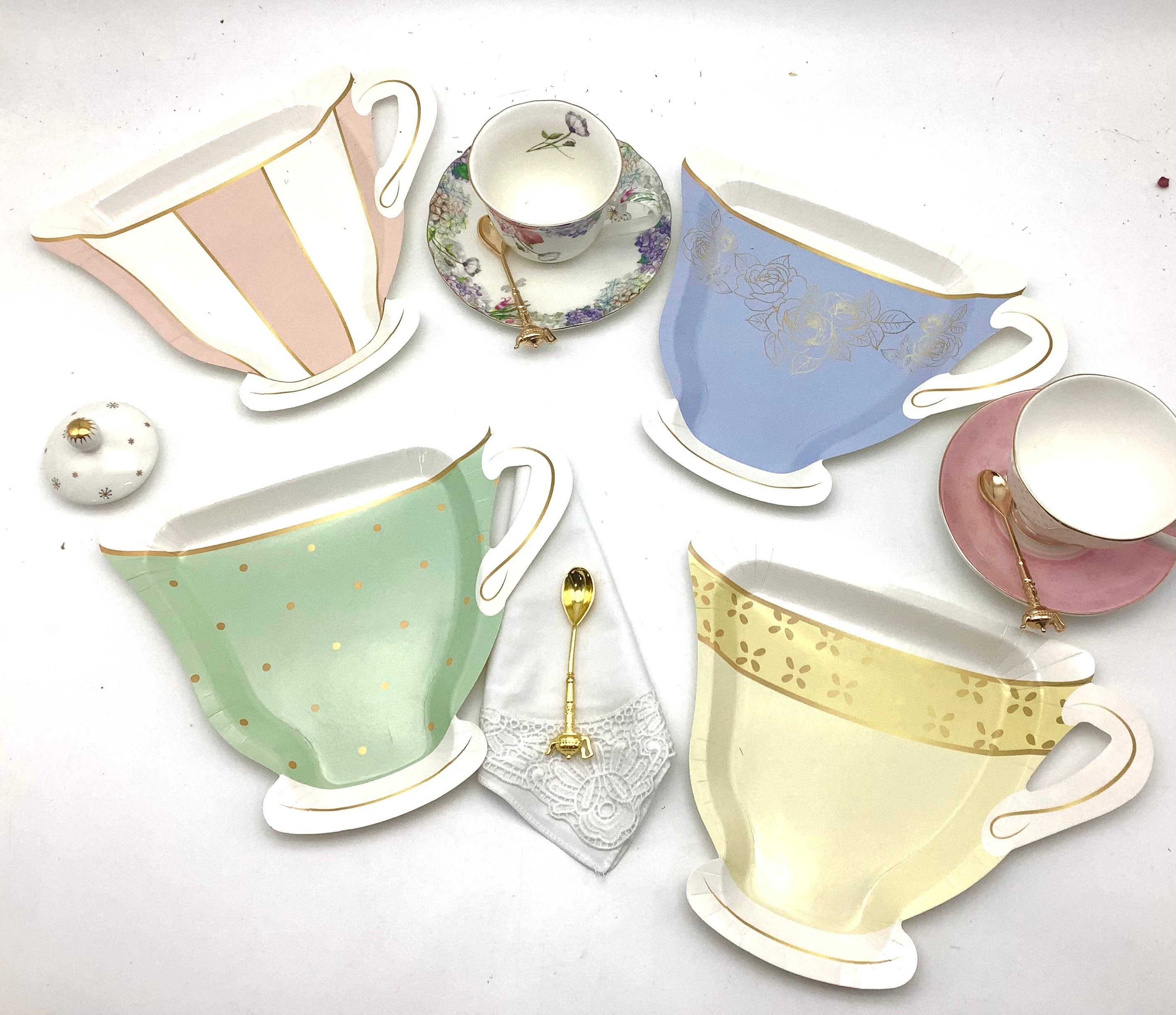 All Little Cute Things - Wholesale Disposable plate - Vintage Teacup Shaped Plates for Tea Party Plates