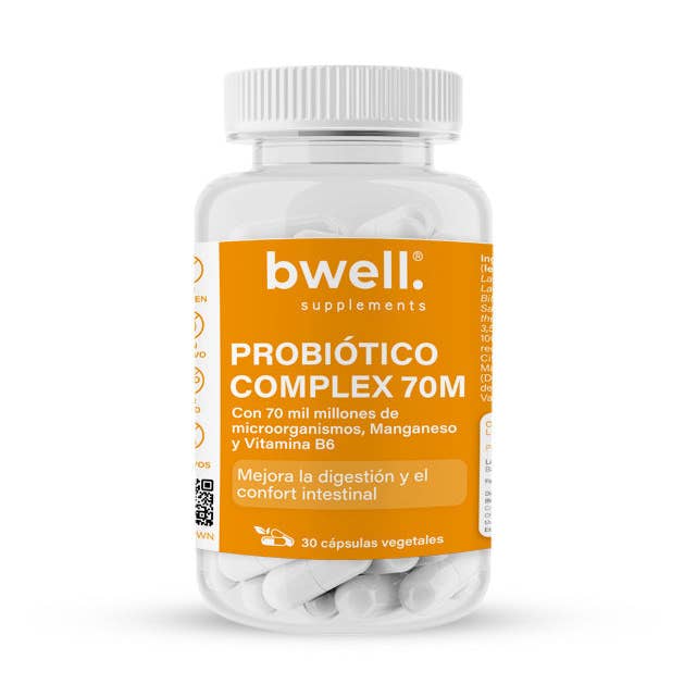 Probiotisk Complex 70M med Glutamin, Mangan og Vitamin B6 (Kraftig probiotikum) – 30 kapsler for engroshandel hos Bwell Supplements