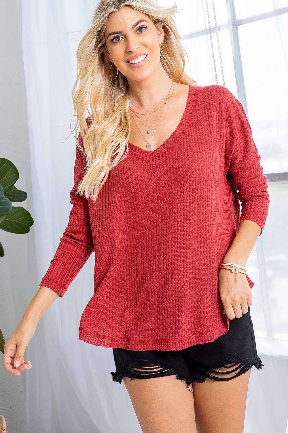 Sweet Lovely by Jen - Vente Haut en maille – femme - SW277 COL V MANCHES LONGUES DOLMAN15