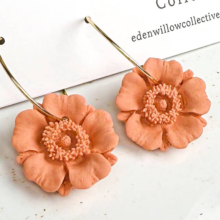 Eden + Willow Collective - Wholesale Hoop Earrings - Poppy Hoop Polymer Clay Earring, Handmade Lightweight (Copy)3