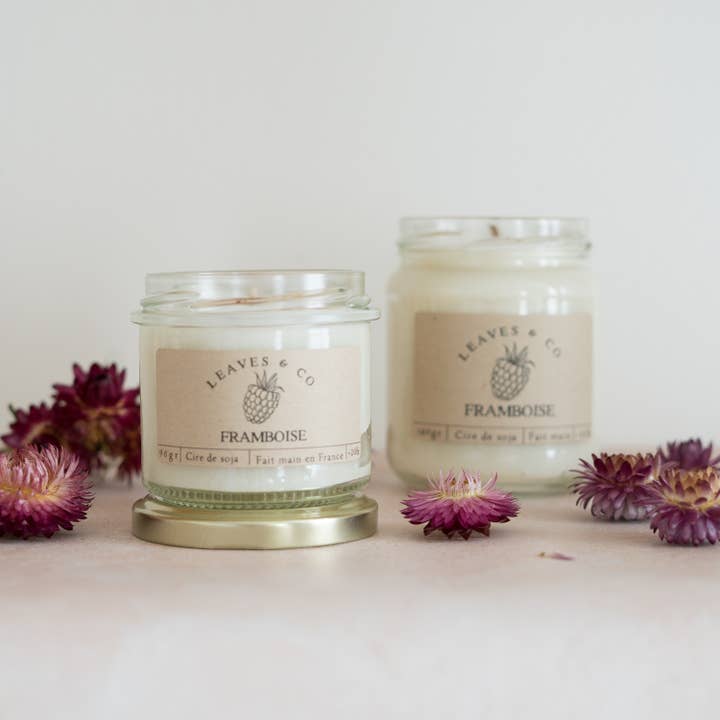 Leaves & Co - Wholesale Jar/Filled Candle - Raspberry Scented Candle Seasonal Jar