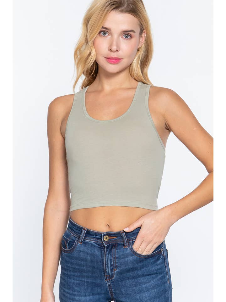42POPS - Wholesale Knit Top - Women's - ,,.42POPS Fitted Racerback Cotton Spandex Jersey Crop26