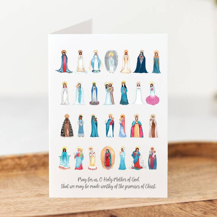 Titler på Jomfru Maria Blank Notekort Sæt for engroshandel hos 12th and Blossom