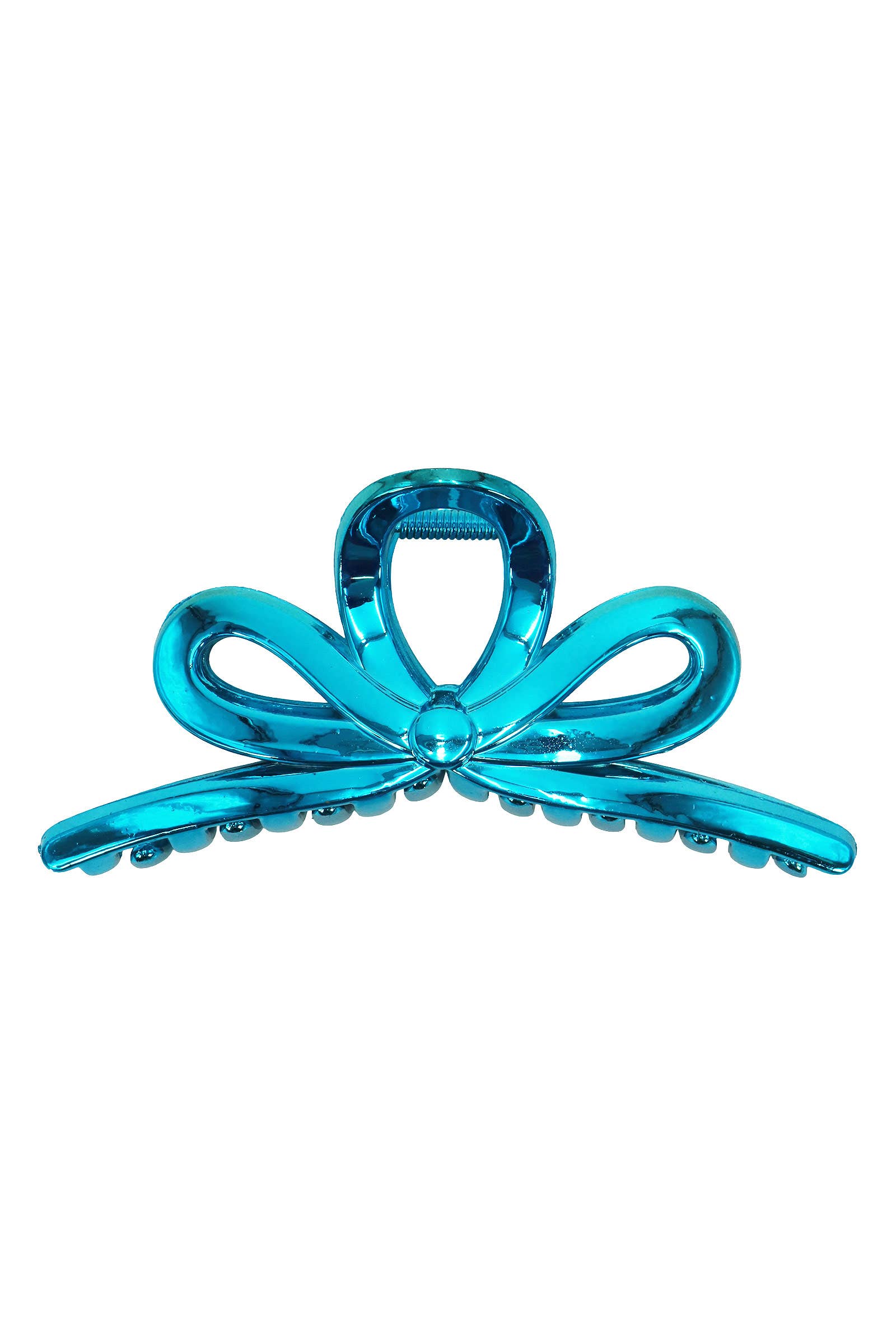 ASSORTED Chrome Metallic Ribbon Bow Wide Hair Claw for wholesale on Faire5