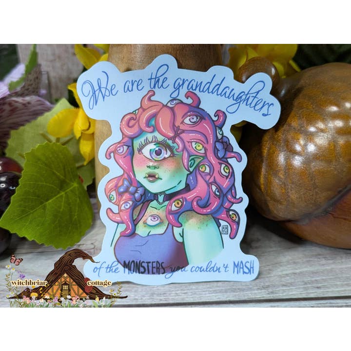 Funny Halloween Monster Granddaughters Sticker for wholesale by Witchbriar Cottage