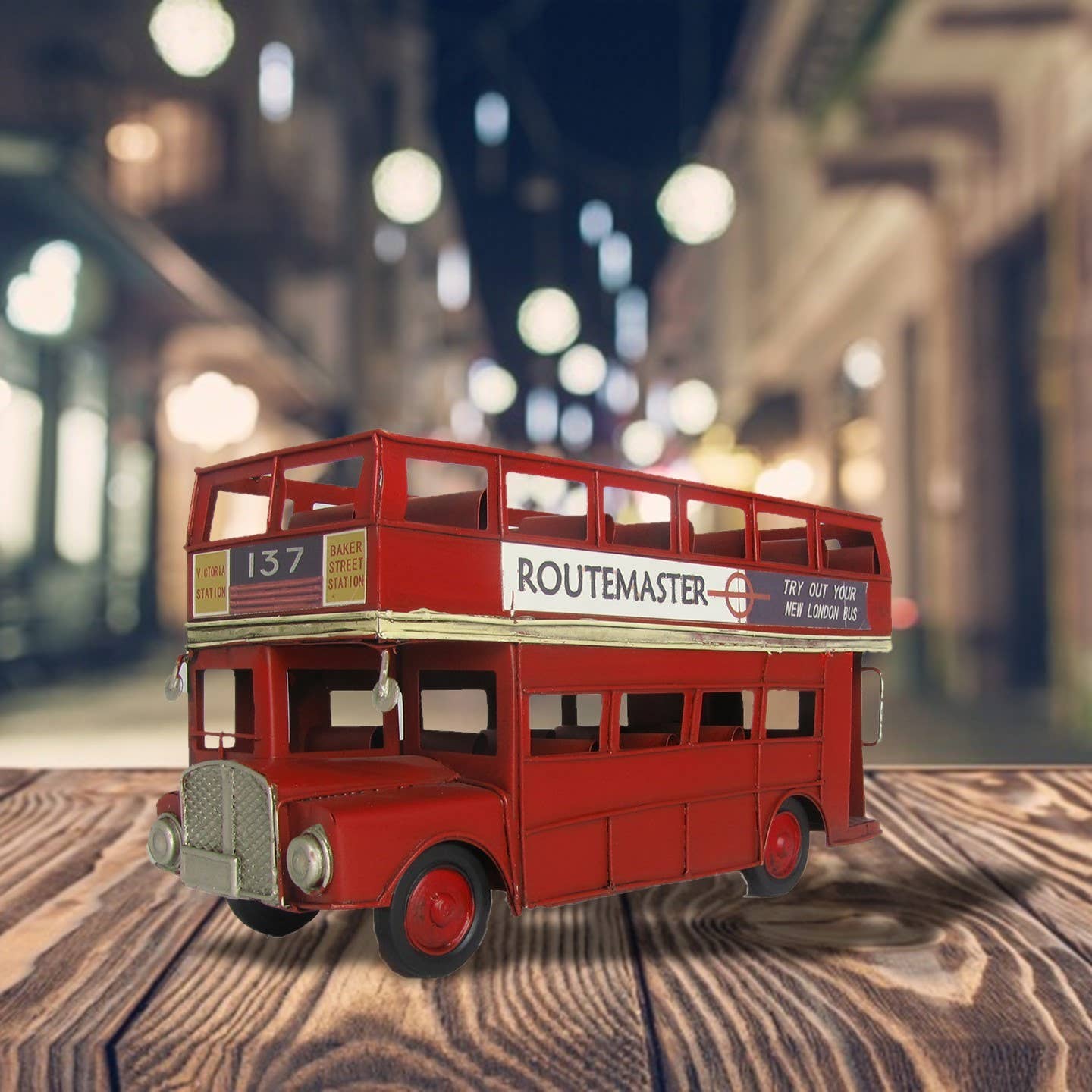 Zaer Ltd. International - Wholesale Decorative Tabletop Object - Red London Bus Model0