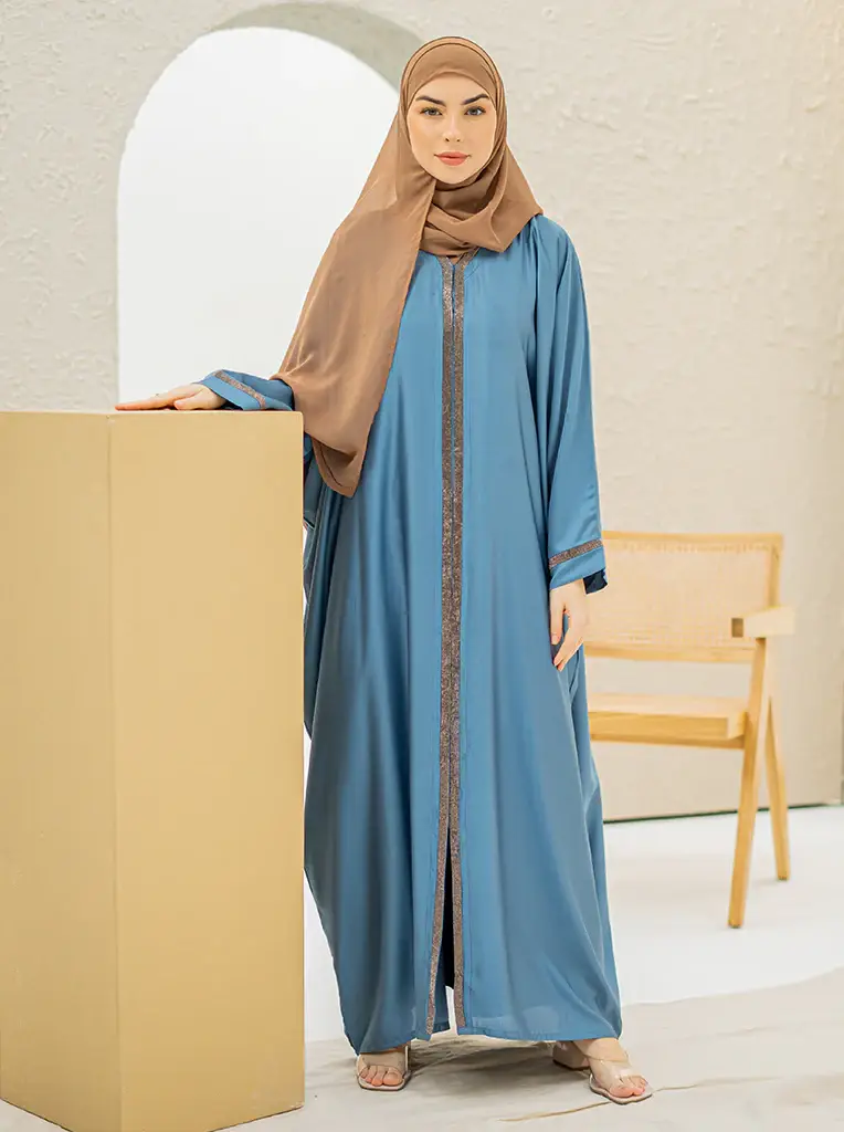 Multicolore Abaya Farasha à ouverture frontale en vente sur Faire1