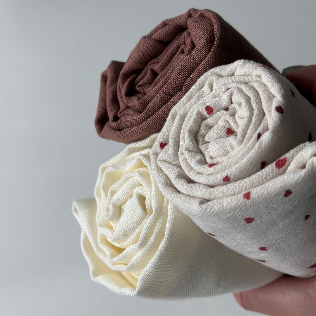 Saga Copenhagen - Wholesale Diaper (Cloth) - Baby - Diaper Cloths Set 3pcs - Mixed Heart - 100% Organic Cotton1