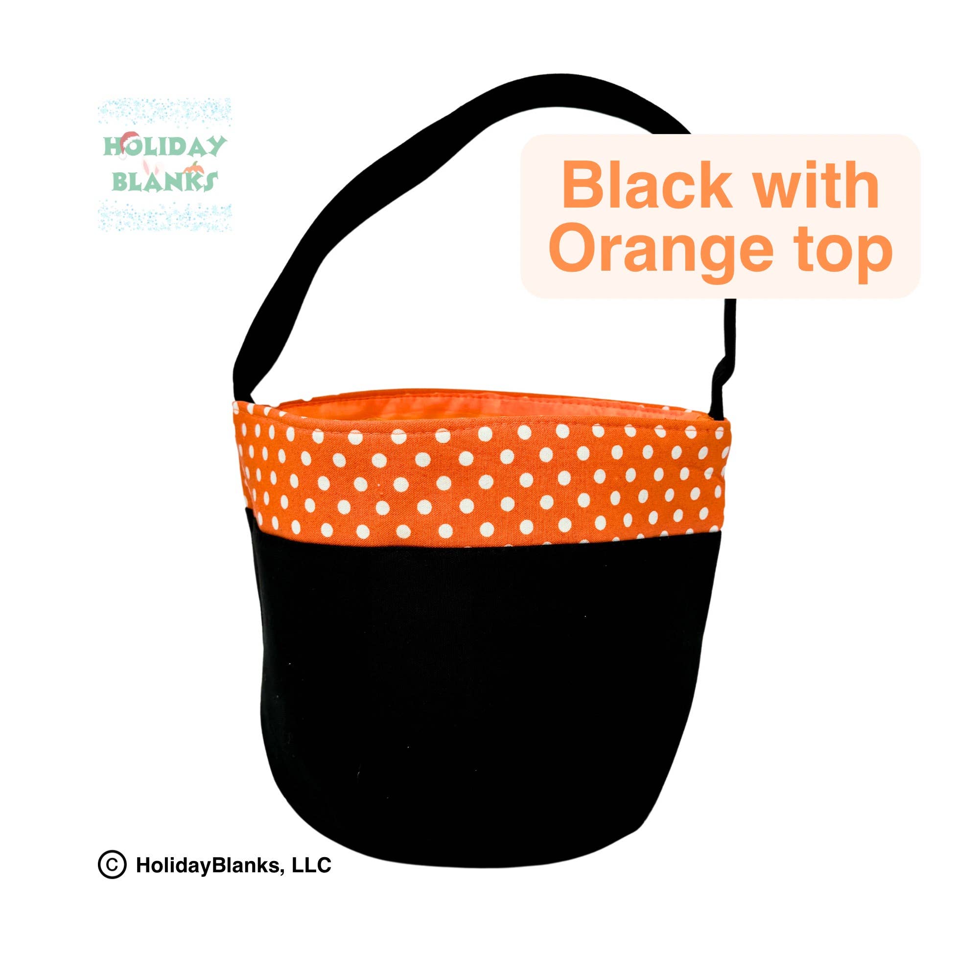 Holiday Blanks - Wholesale Basket - Halloween Dark Small Dot design Basket Embroidery Blanks0