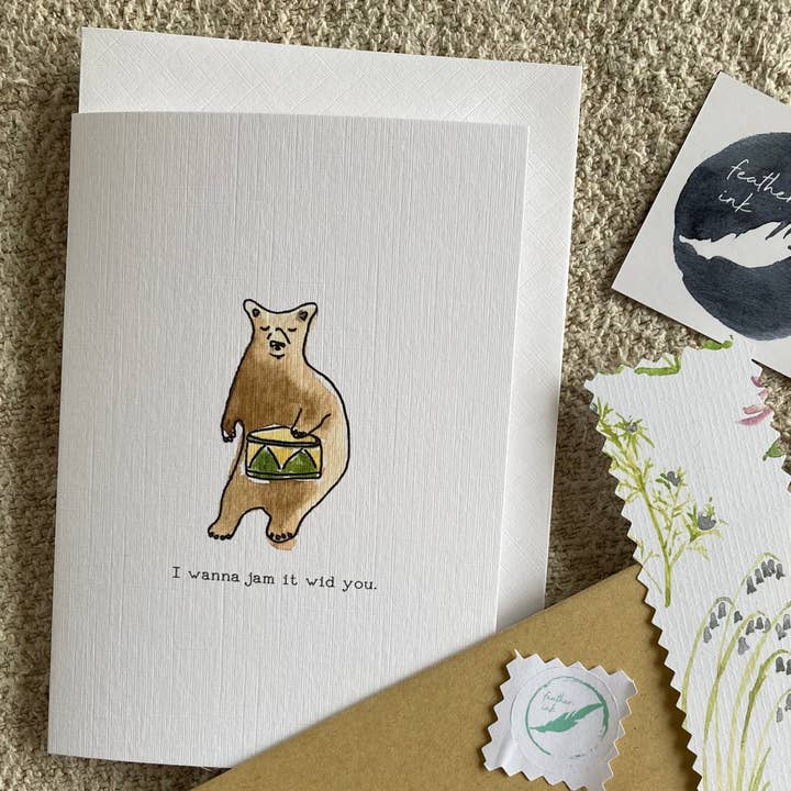 Je veux l'emballer avec ta carte A6 pour la vente par feather.ink