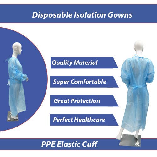 Sierra Socks - Wholesale Protective face mask/shield - Disposable Isolation Gowns, Medical & PPE Elastic Cuff Gowns6