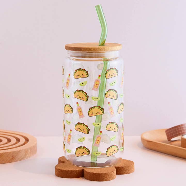 Tacos and Margarita 16 oz Glass Cup Set for wholesale by Peach Dust Collective
