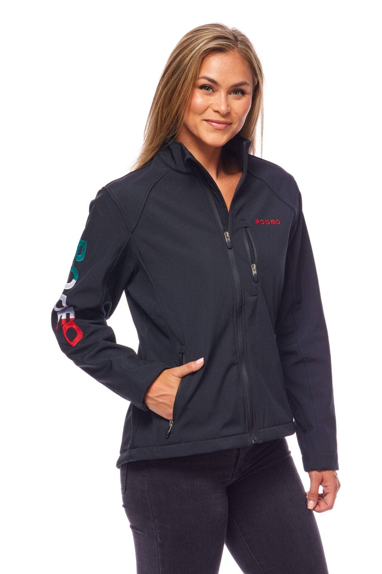 Rodeo Clothing - Wholesale Jacket - Women's - Women's Softshell Rodeo Embroidery Fleece-Lined Jackets5