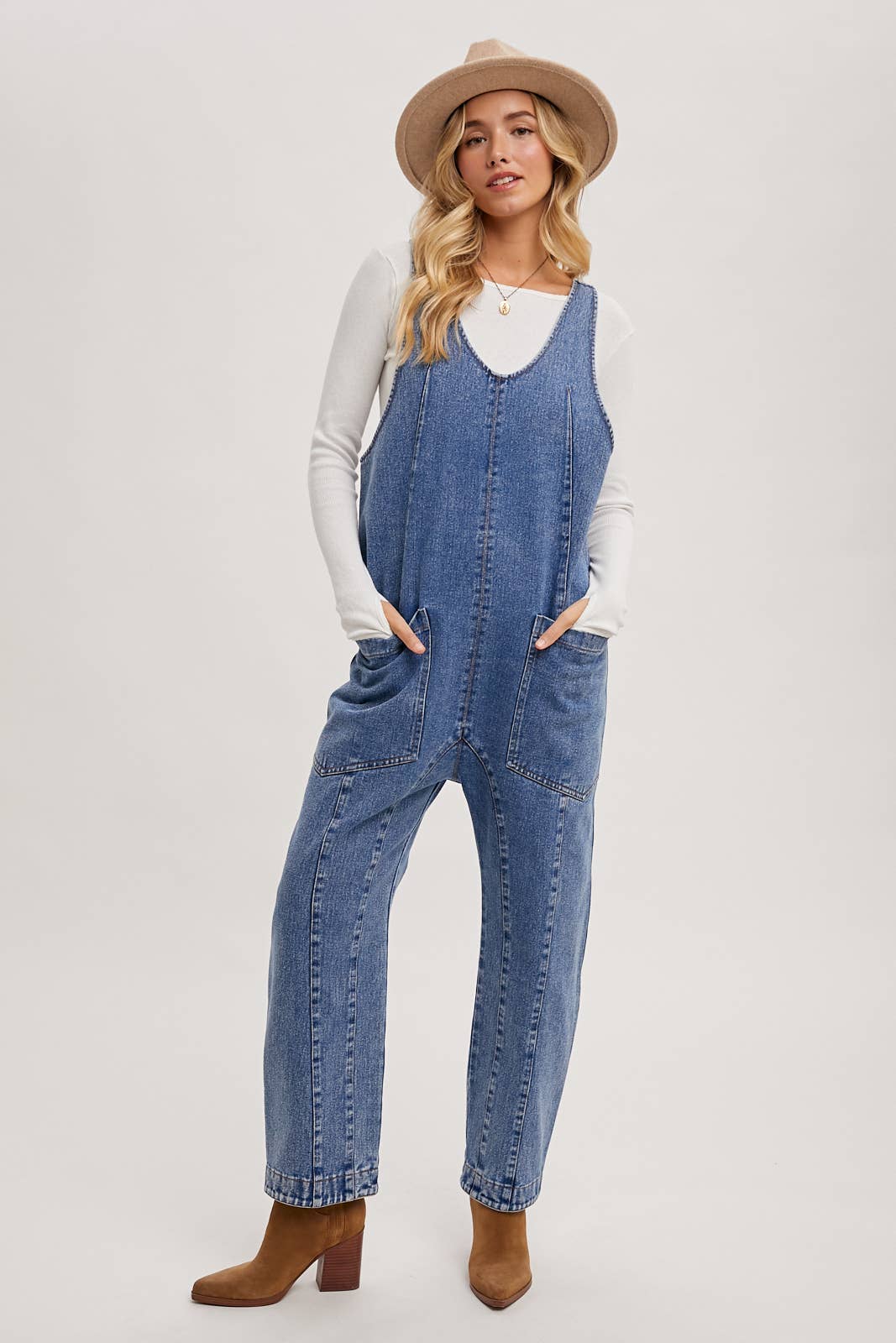 Bluivy - Wholesale Jumpsuit - Women's - DENIM JUMPSUIT IN A RELAXED FIT WITH HAREM LEGS14