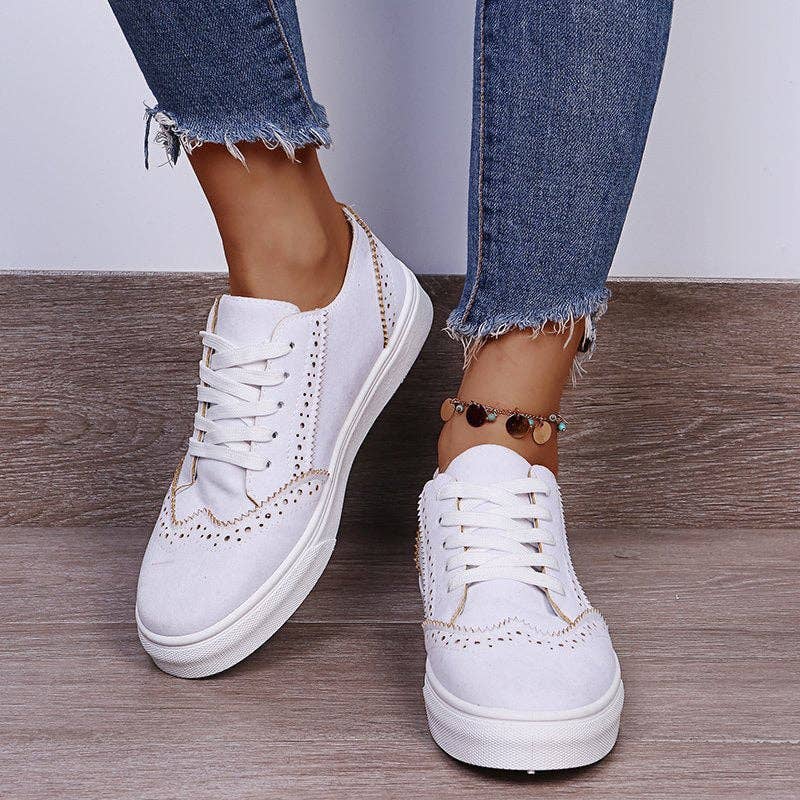Beyond Apparel - Wholesale Lifestyle Sneakers - Women's - Suede Lace-Up Flat Sneakers7