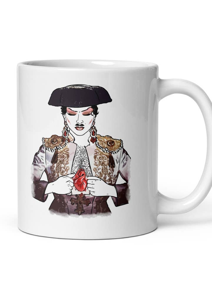 glossy white mug for wholesale by El loco del Pelo Rizo