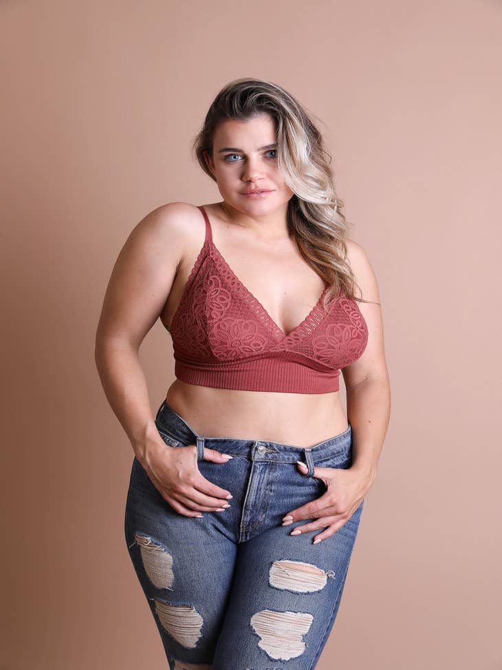 Wholesale Plus Size Waistband Loop Lace Brami for your store - Faire