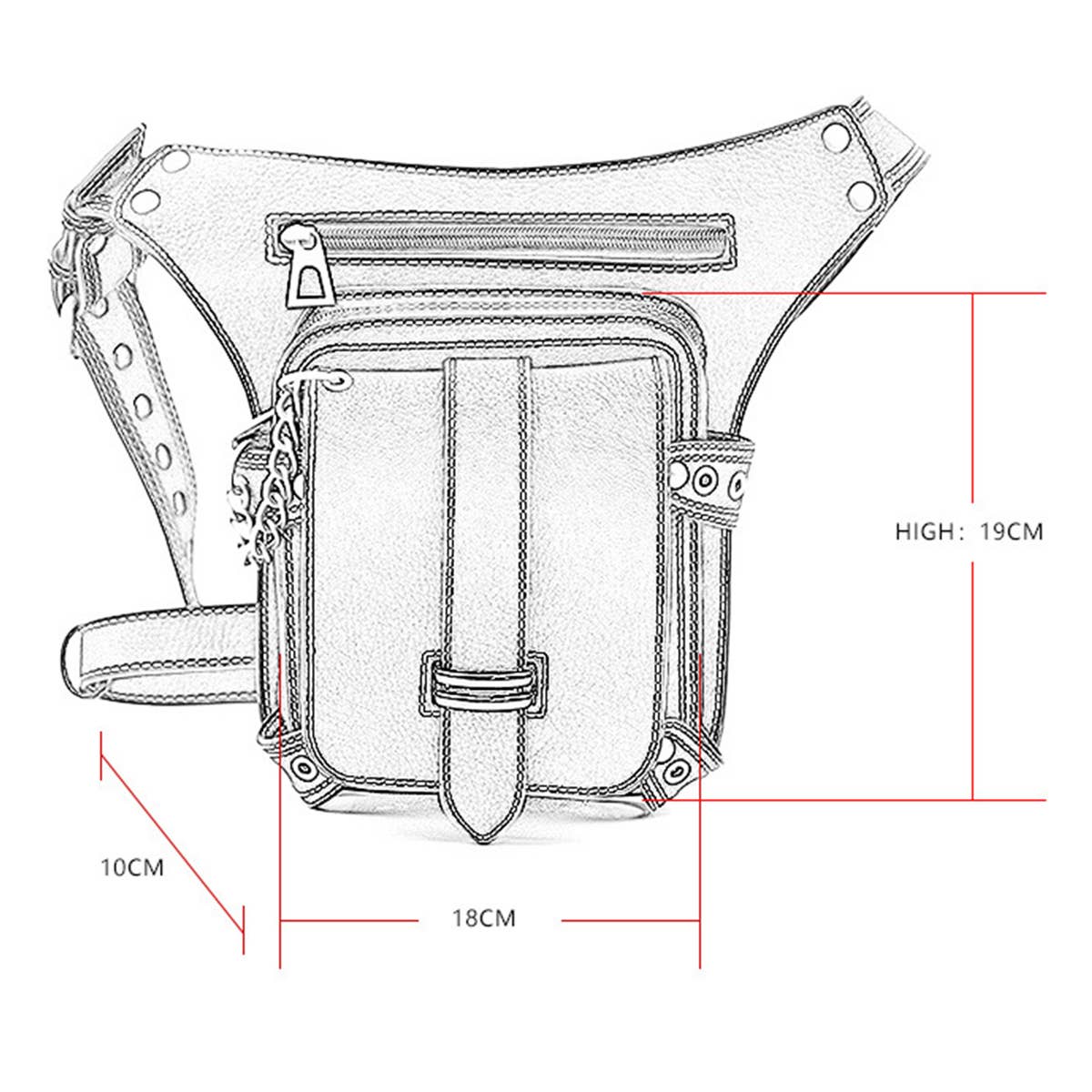 Black ROCK LEATHER RETRO PUNK PURSE SHOULDER BAG_CWAB0630 for wholesale on Faire5