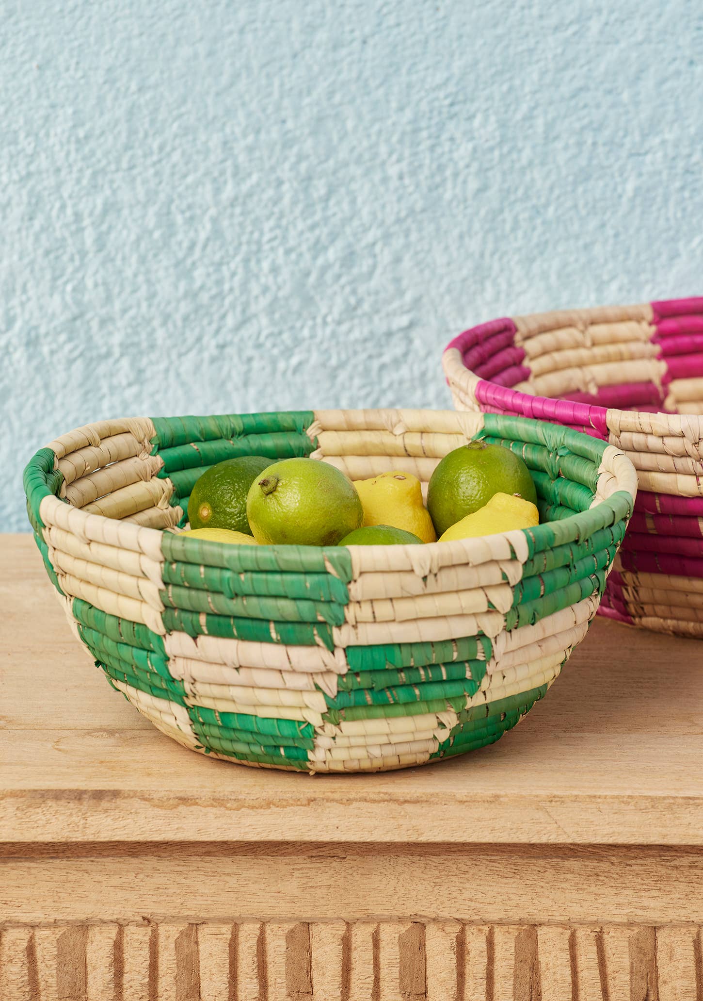 Namaste - Wholesale Basket - Check Date Palm Basket Bowl0