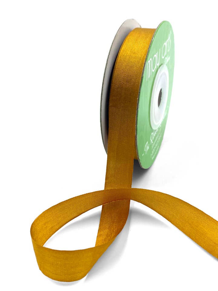 Nastro in seta 100% tessuto a mano in oro antico da 1/2 pollice per la vendita all'ingrosso da parte di May Arts Ribbon