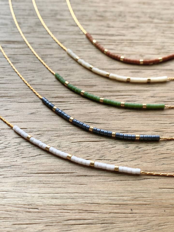 Neutral Matte Minimalist Necklace for wholesale by Ocean Breakup