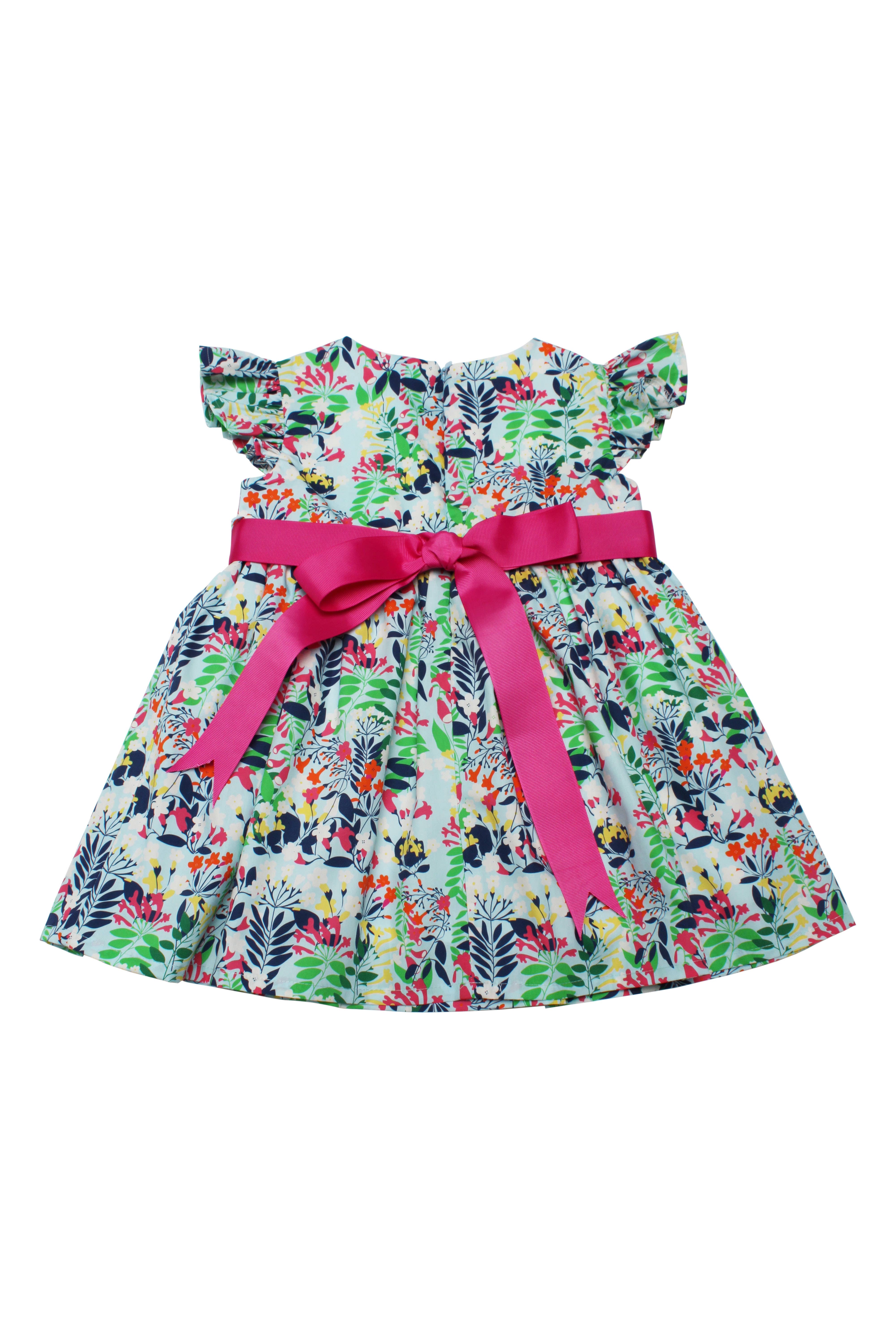 Minna - Wholesale Dress - Kids -  Ruffle Sleeve Classic Party Dress - Vibrant Florals 8