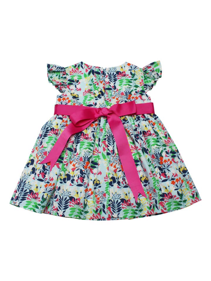 Minna - Wholesale Dress - Kids - Ruffle Sleeve Classic Party Dress - Vibrant Florals 8