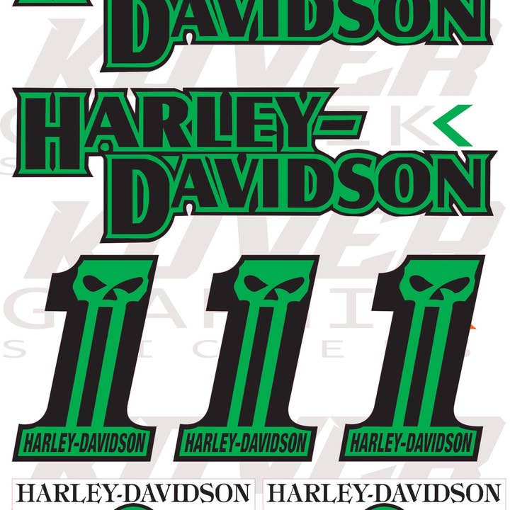 kover graphik - Wholesale Sticker - Harley Davidson Skull & Logo Compatible Stickers – Color Pack Sheet | Kover Graphik6
