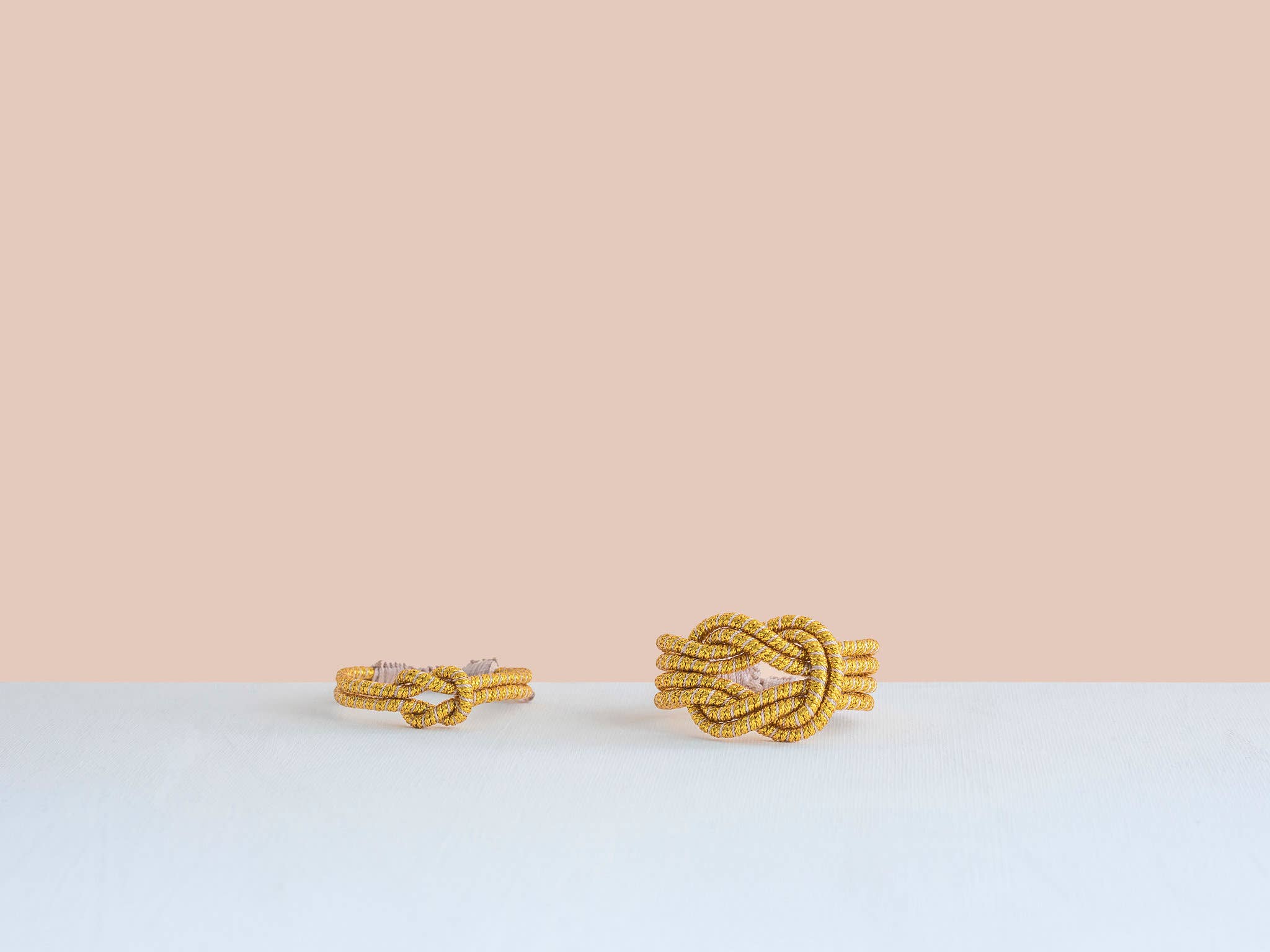 SEQUENCE APPAREL LLC - Wholesale Woven/Braided Bracelet - Open Knot Bracelet - Gold2