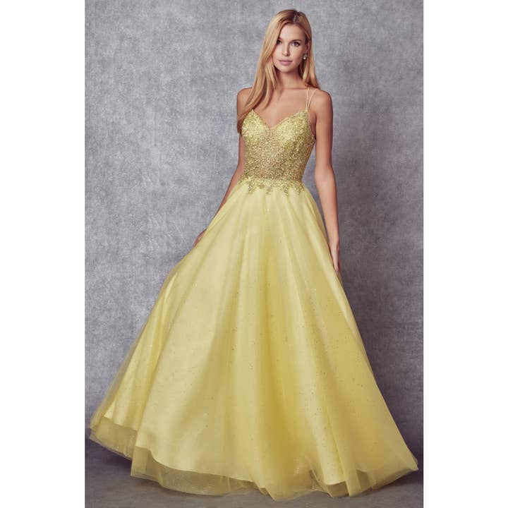 Juliet – Großhandel Abendkleid – Damen – BALLKLEID AUS BESTICKTEM, GLITZERNDEM TÜLL UND STEINAKZENTEN