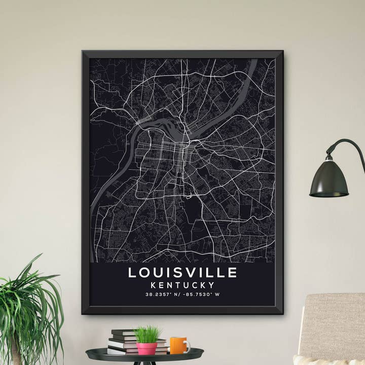 Mapa de Louisville, Kentucky para venta al por mayor de Artable