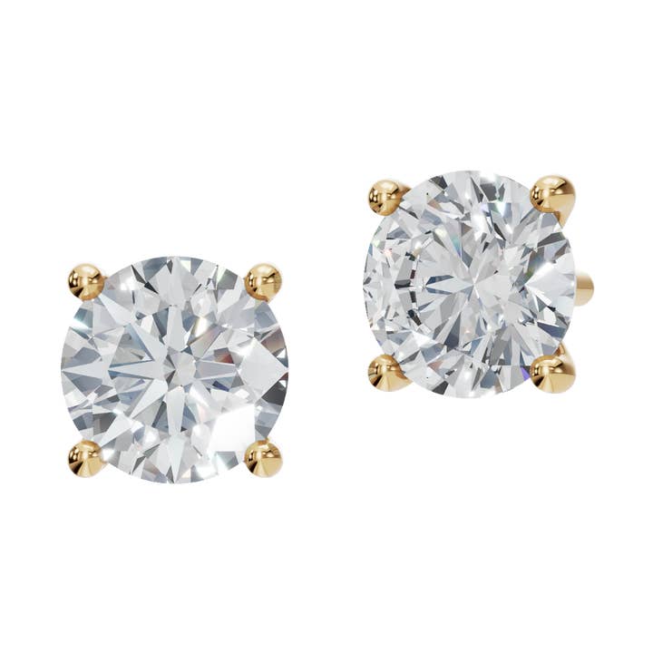 Timeless Lab Diamond Solitaire Stud Earrings in Lab Diamond for wholesale by PureYou Jewelry