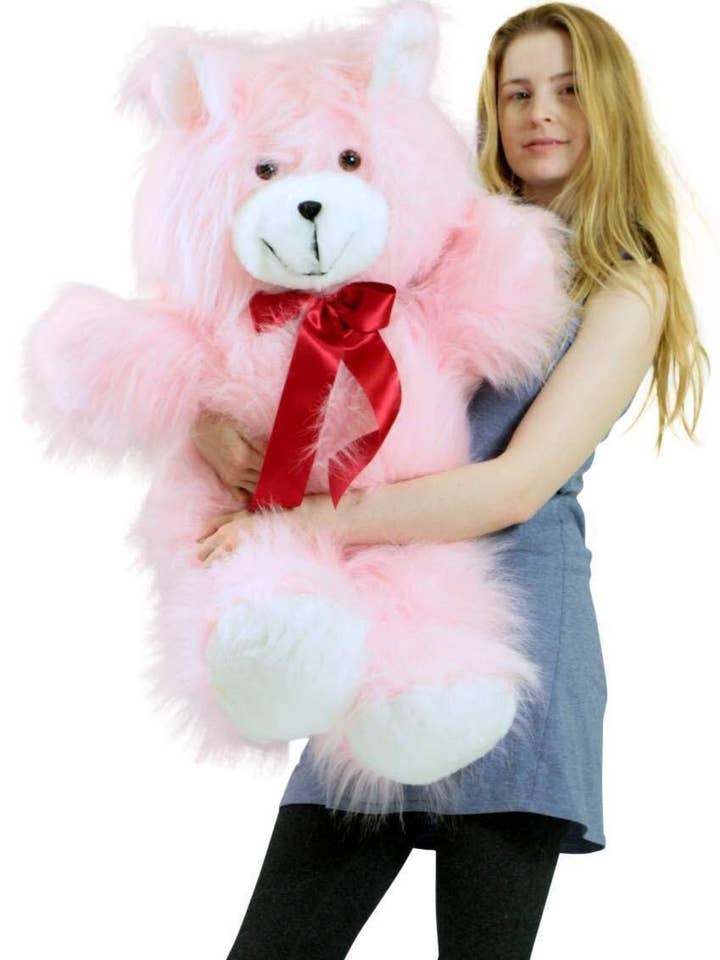 American Made Giant Pink Teddy Bear 36 Inch Soft 3 Foot for wholesale by Big Plush