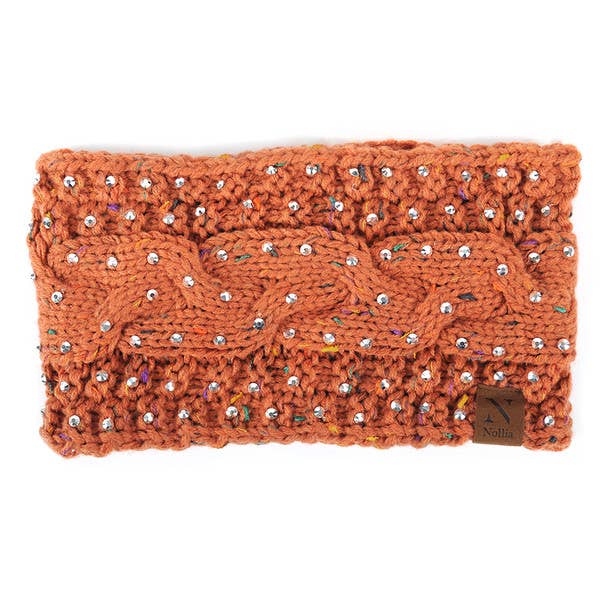 Selini New York - Wholesale Earwarmers/Ear Muffs - Women's - Women's Rhinestone Knit Winter Headband Ear Warmer-WHB50102