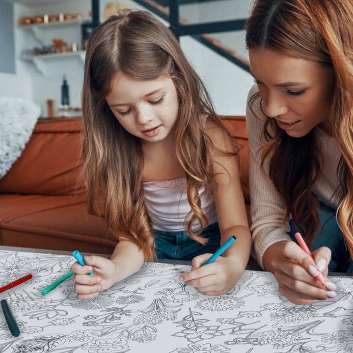 Creative Crayons Workshop - Wholesale Coloring Mat - Kids & Baby - Wildflower Coloring Tablecloth | Botanical Coloring Sheet2