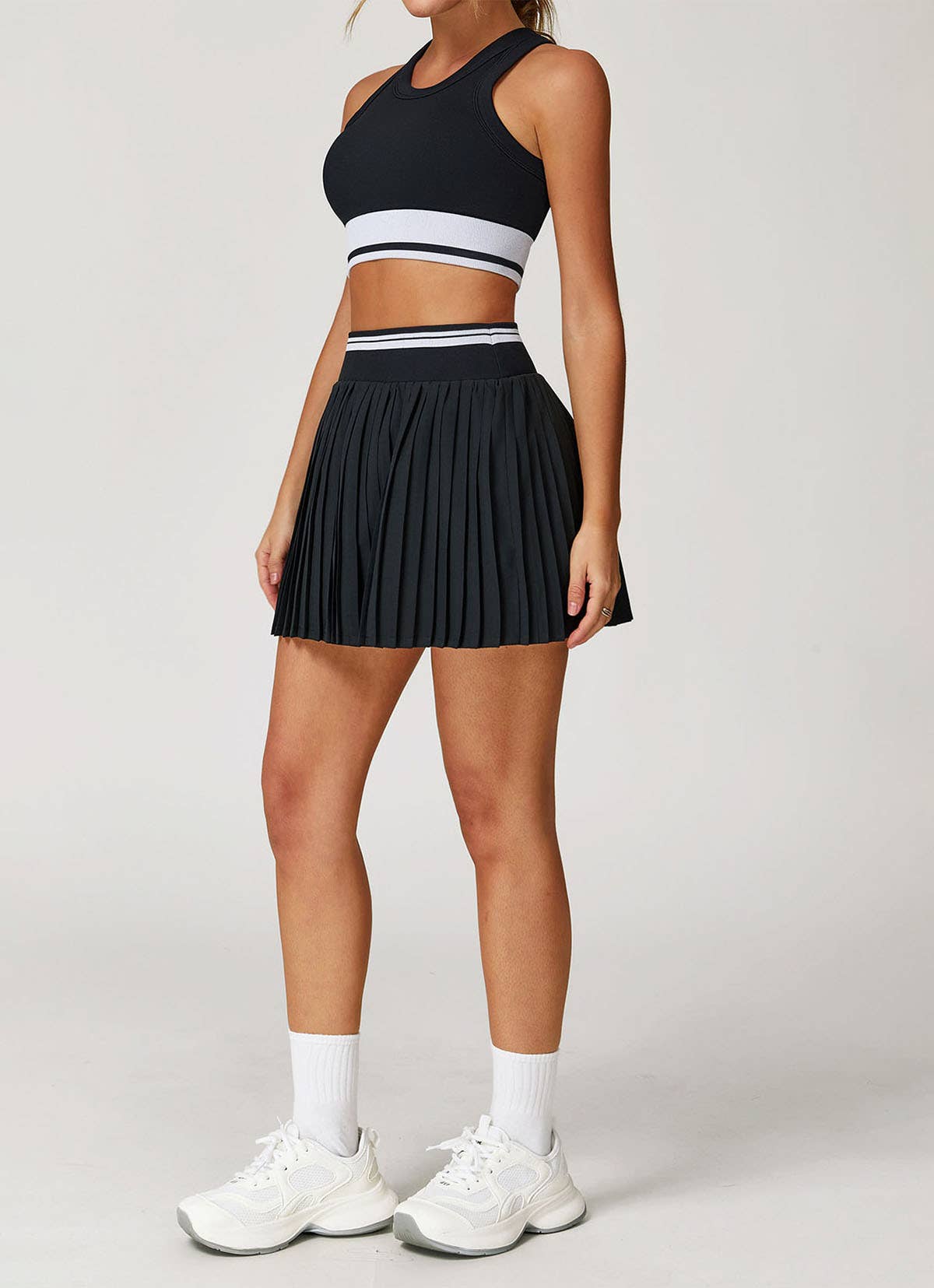 Crave by FW - Wholesale Activewear Set - Women's - Colorblock Tennis Set with Racerback Vest and Pleated Skirt15