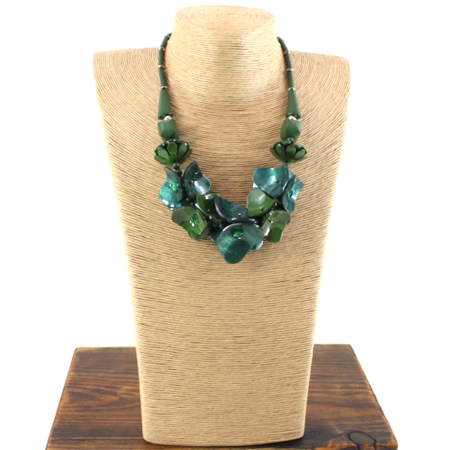 Pretty Persuasions - Vendita all'ingrosso Collane di perline/perle - N24276 Collana in poliresina Exotic Bloom4