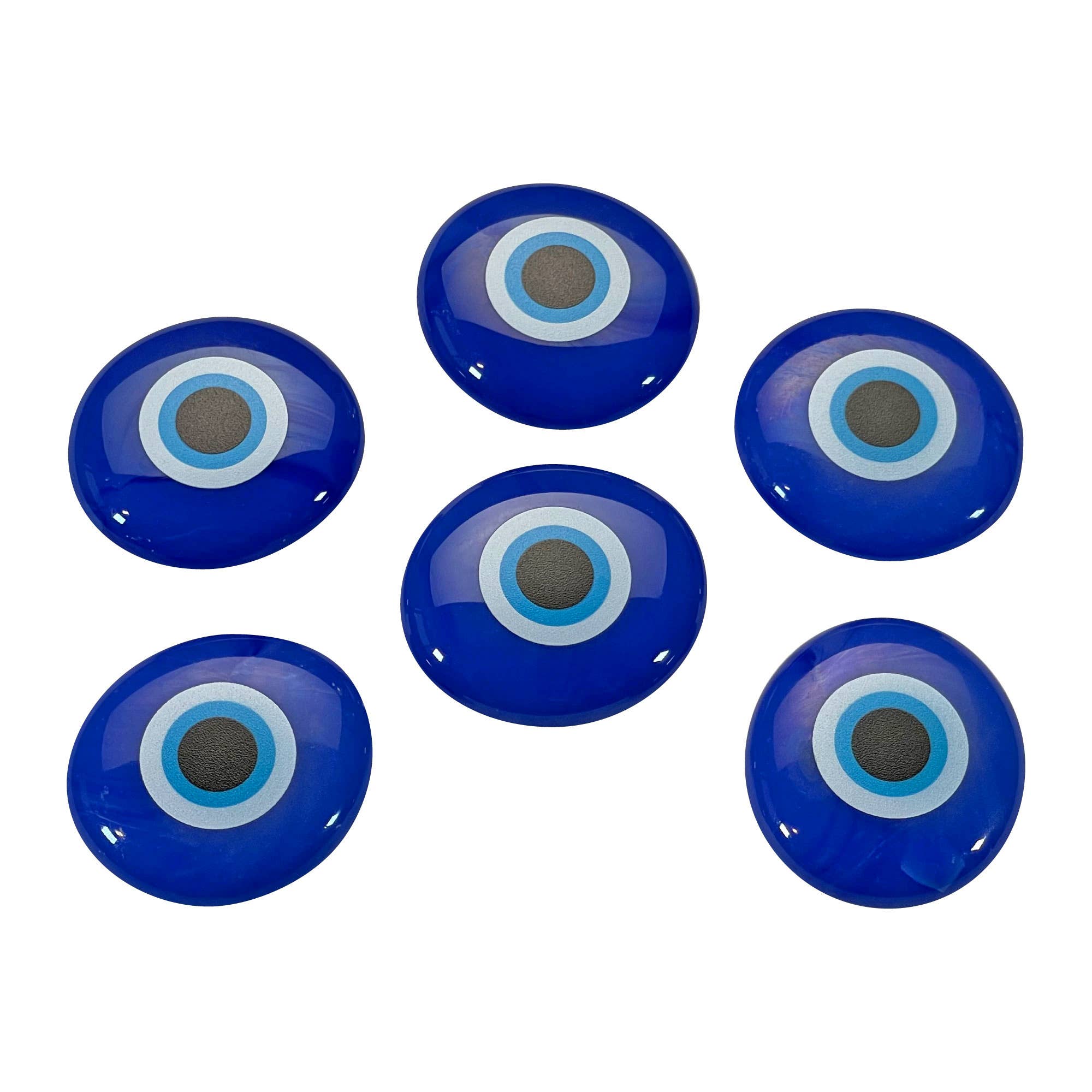 Lifeforce Glass, Inc. - Wholesale Spiritual Stone/Crystal - Printed Evil Eye Protection Palm Stone Assortment, All Blue3