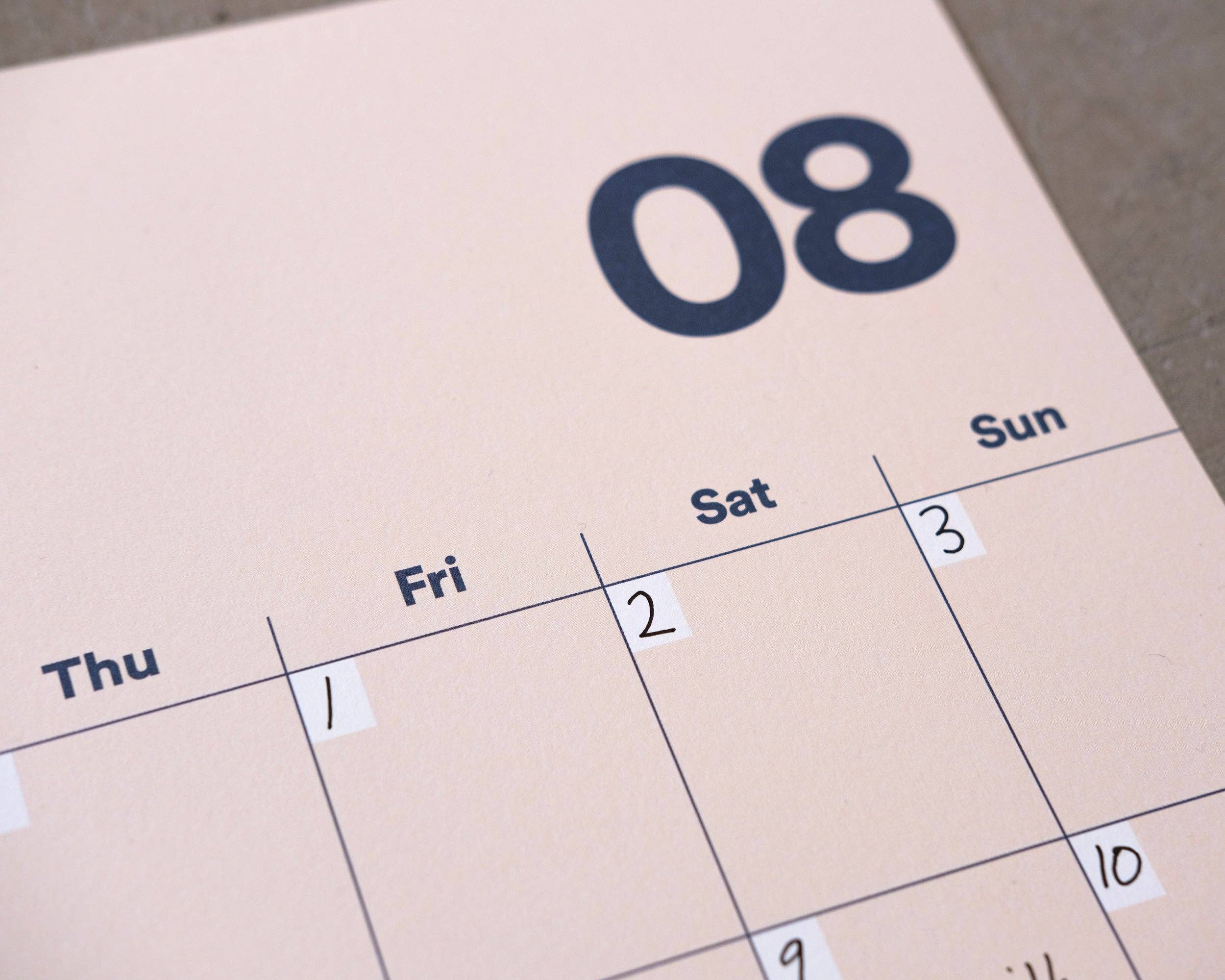 Yearcalendar - Wholesale Calendar - A3 Undated Wall Calendar Light Beige5