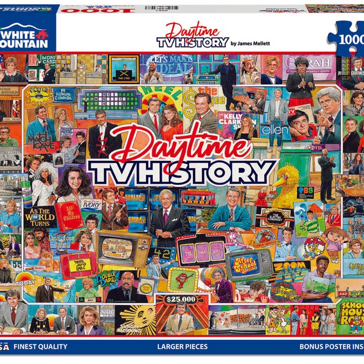 White Mountain Puzzles - Wholesale Puzzle - Adult - Daytime TV History (2051pz) - 1000 Piece Jigsaw Piece1
