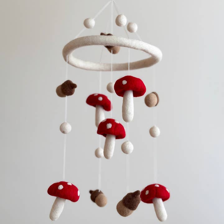 Ganapati - Wholesale Baby Mobile - Felt Baby Mobile – Mushrooms & Acorns5